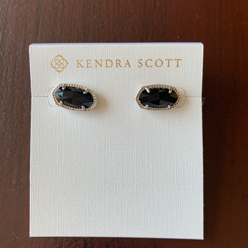 Kendra Scott NWT Ellie Black and Silver Earrings - Picture 3 of 6